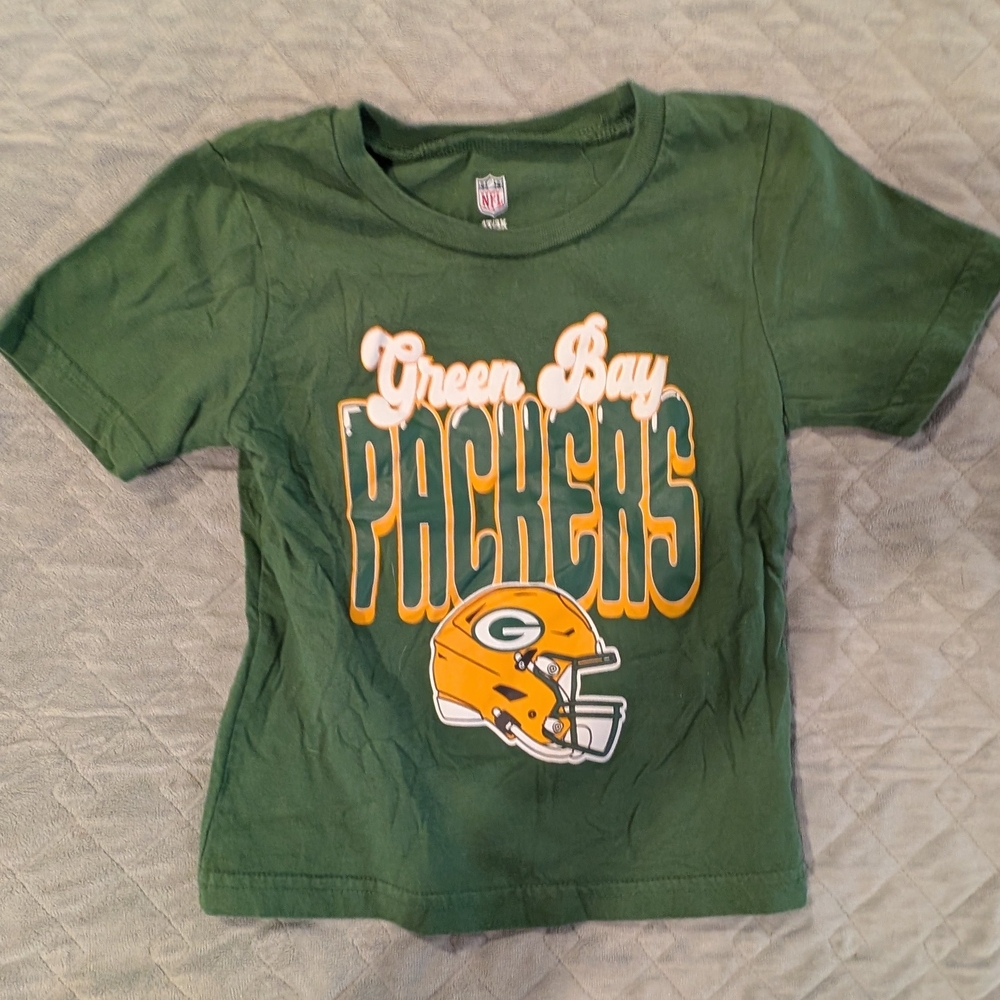 NFL 4T/3X Green Bay Packers Kids Tee - Green and Gold